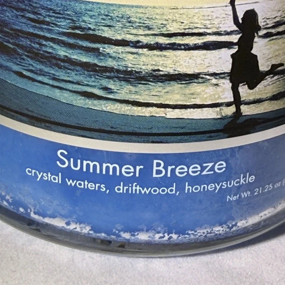 Summer Breeze Large Glass Apothecary Jar, Scented Candle, 21.25 Oz, Blue